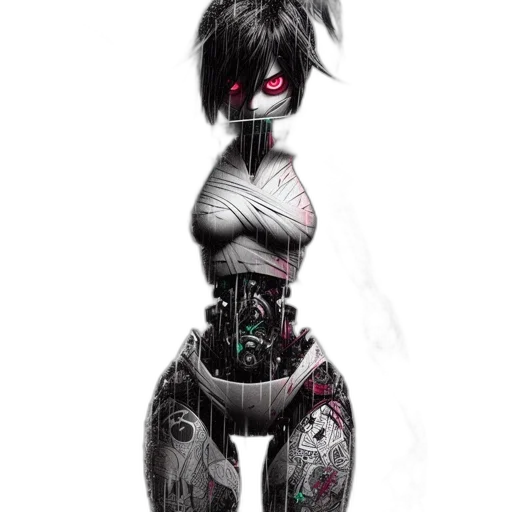 robot, dress, creature, mask, cyberpunk, concept art, comic book art, fantasy art transparent PNG cut-out
