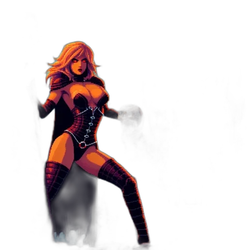 weapon, comic book art, concept art, pixel art, fantasy art, fire, red, dark transparent PNG cut-out