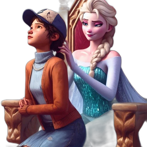crown, staff, concept art, fantasy art, comic book art, 3d render, snow, underwater transparent PNG cut-out
