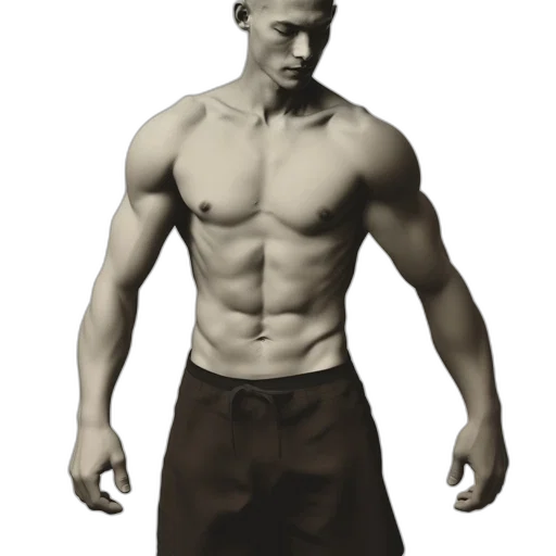 3d render, photorealistic, concept art, fantasy art, muscular, man, stands, confidently transparent PNG cut-out