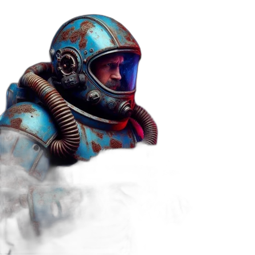 robot, mask, face, creature, concept art, fantasy art, watercolor, photorealistic transparent PNG cut-out