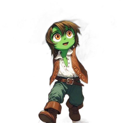 staff, jacket, concept art, fantasy art, pixel art, 3d render, green, animated transparent PNG cut-out