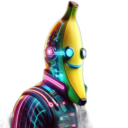robot, mask, animal, jacket, concept art, 3d render, cyberpunk, vaporwave transparent PNG cut-out