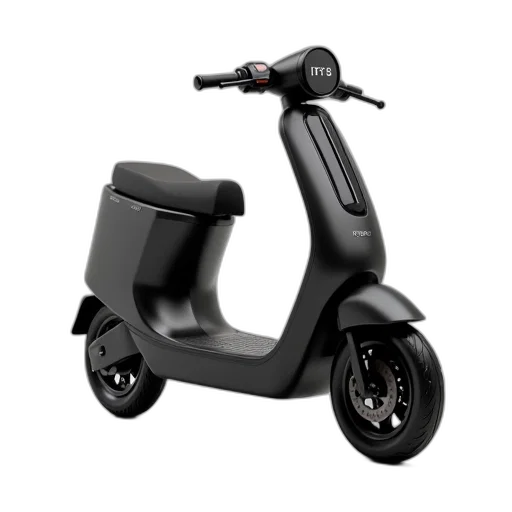 3d render, photorealistic, sleek, black, electric, scooter, modern, design transparent PNG cut-out