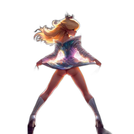 dress, jacket, hair, concept art, watercolor, anime, fantasy art, neon lights transparent PNG cut-out