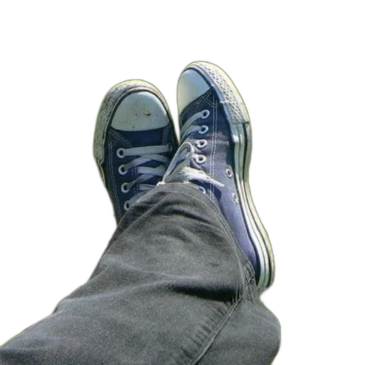 shoes, 3d render, photorealistic, blue, person, wearing, sneakers, gray transparent PNG cut-out