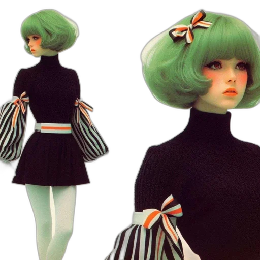 3d render, concept art, green, monochrome, dark, exaggerated, doll-like, figure transparent PNG cut-out