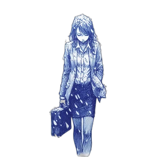 dress, jacket, umbrella, staff, concept art, watercolor, pixel art, pencil sketch transparent PNG cut-out