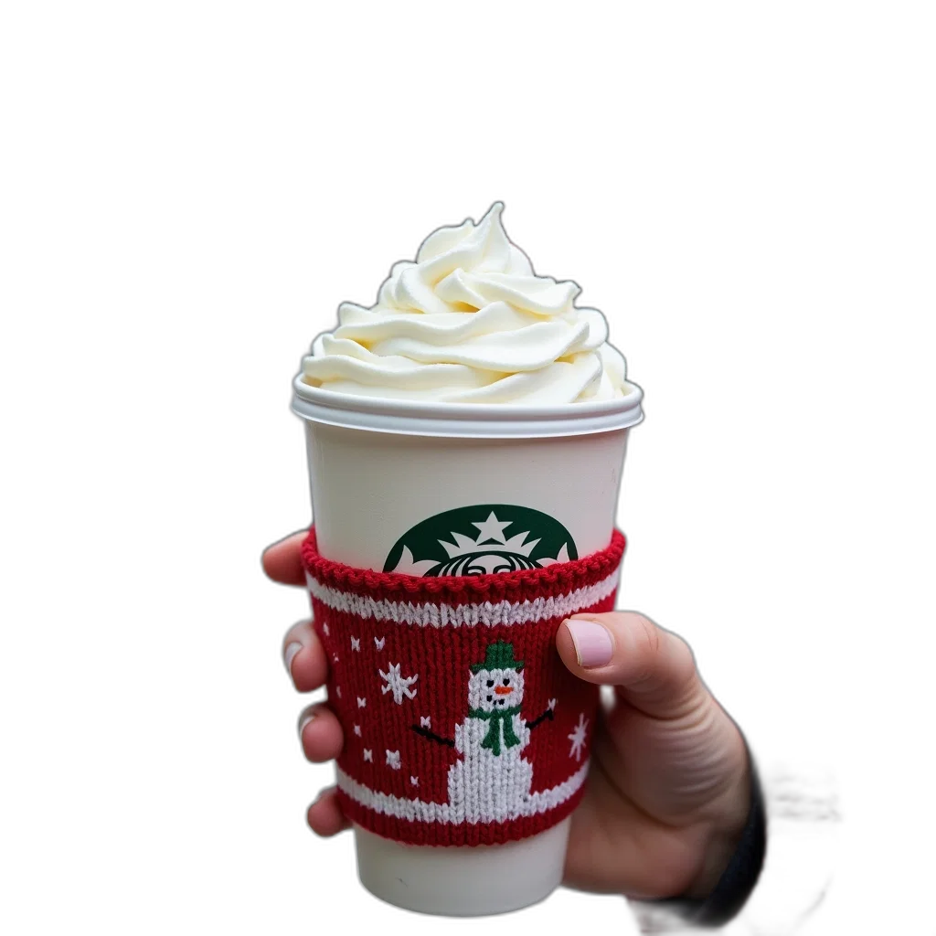 food, staff, 3d render, photorealistic, person, holding, starbucks, cup transparent PNG cut-out