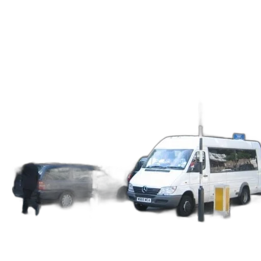 car, staff, umbrella, robot, 3d render, concept art, photorealistic, fog transparent PNG cut-out