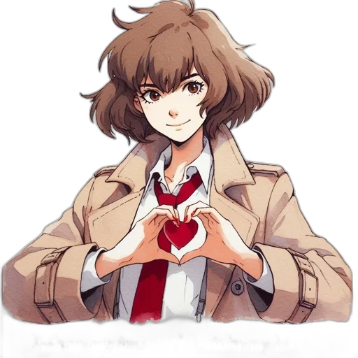 jacket, staff, anime, pixel art, cartoon, concept art, red, young transparent PNG cut-out