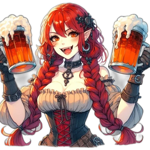 crown, pixel art, fantasy art, anime, concept art, red, animated, female transparent PNG cut-out