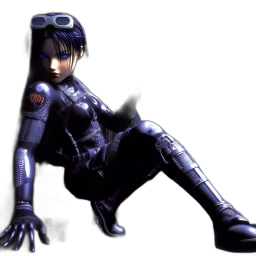 robot, weapon, concept art, cyberpunk, 3d render, pixel art, animated, woman transparent PNG cut-out