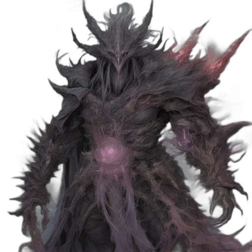 creature, mask, staff, hair, concept art, fantasy art, comic book art, 3d render transparent PNG cut-out