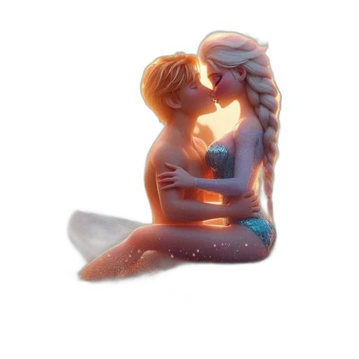 concept art, fantasy art, pixel art, 3d render, underwater, fire, snow, neon lights transparent PNG cut-out