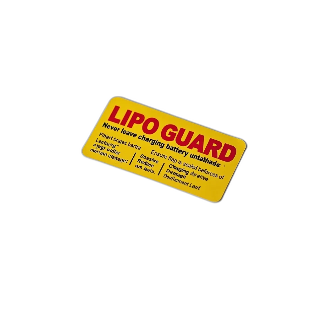 wallet, warning, label, reads, lipo, guard, red, letters transparent PNG cut-out