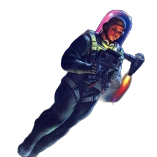 staff, weapon, jacket, robot, concept art, comic book art, cyberpunk, pixel art transparent PNG cut-out