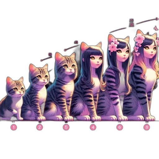 staff, concept art, pixel art, fantasy art, vaporwave, pastel, sequence, cat-human transparent PNG cut-out