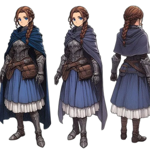 dress, jacket, concept art, fantasy art, pixel art, comic book art, blue, dark transparent PNG cut-out
