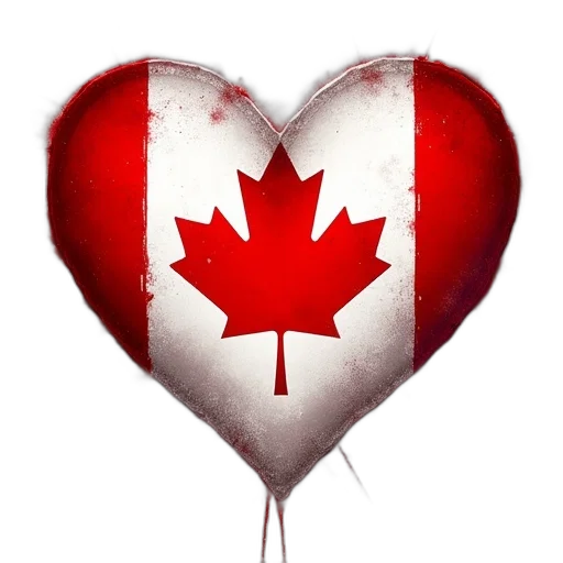 canadian, flag, heart, colors transparent PNG cut-out