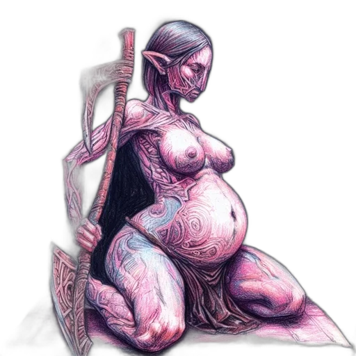 creature, jewelry, robot, sword, concept art, fantasy art, comic book art, cyberpunk transparent PNG cut-out