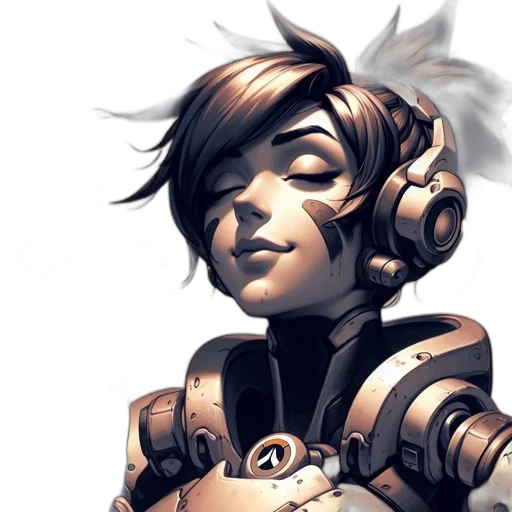 face, comic book art, concept art, fantasy art, futuristic, animated, female, character transparent PNG cut-out
