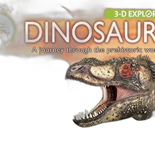 3d render, concept art, book, cover, titled, 3-d, explorers, dinosaurs transparent PNG cut-out