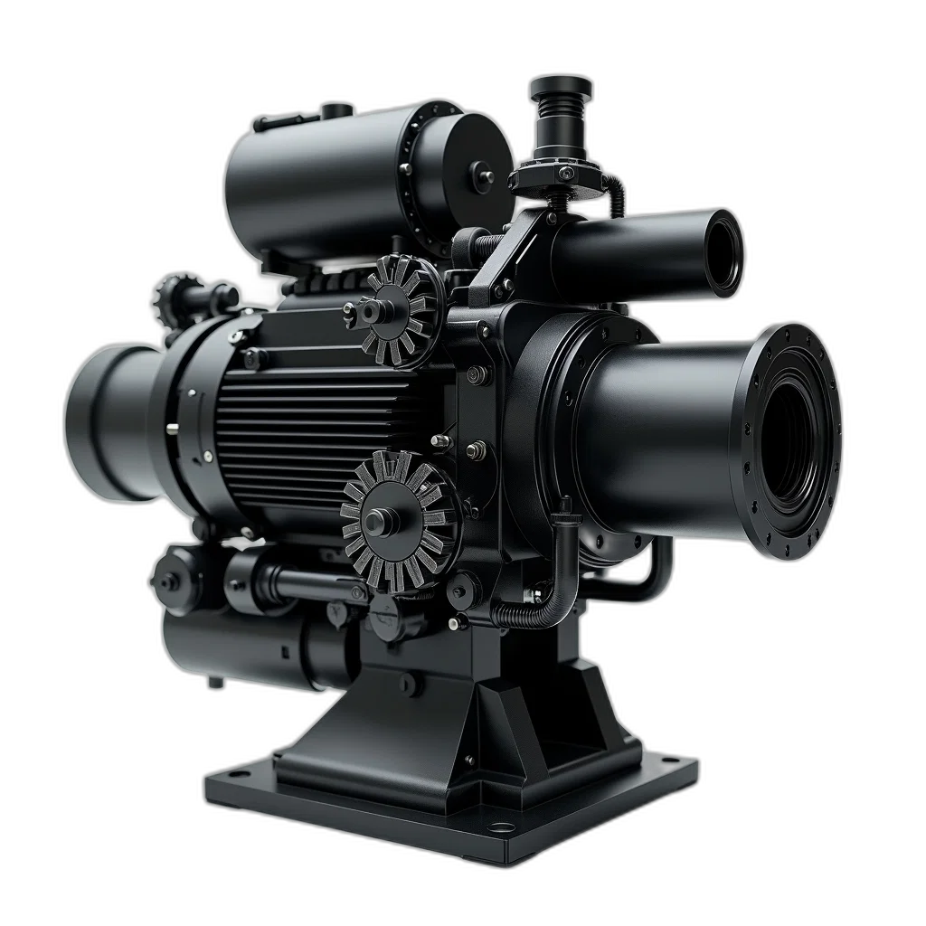 weapon, 3d render, photorealistic, concept art, black, complex, mechanical, device transparent PNG cut-out