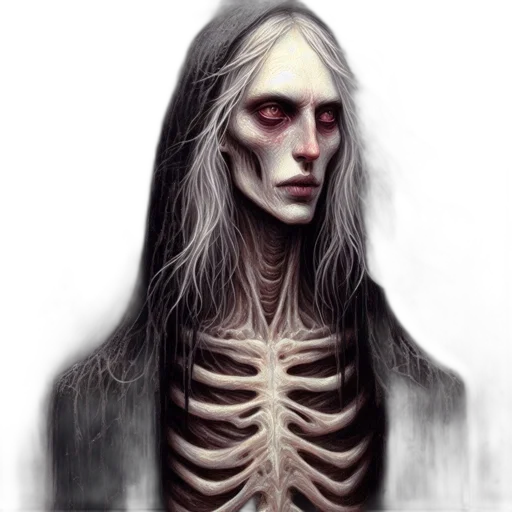 face, creature, mask, hair, concept art, fantasy art, comic book art, photorealistic transparent PNG cut-out