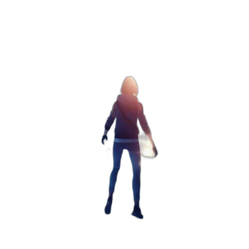 jacket, staff, robot, hair, 3d render, pixel art, concept art, cartoon transparent PNG cut-out