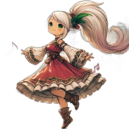 dress, staff, weapon, concept art, fantasy art, anime, pixel art, red transparent PNG cut-out