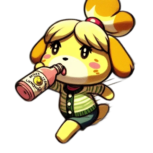 bottle, staff, food, animal, pixel art, concept art, cartoon, 3d render transparent PNG cut-out
