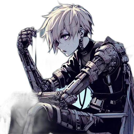 sword, weapon, robot, staff, concept art, cyberpunk, fantasy art, pixel art transparent PNG cut-out