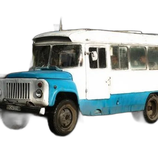 car, 3d render, concept art, photorealistic, vintage, blue, white, bus transparent PNG cut-out