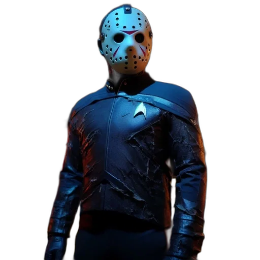 mask, jacket, robot, face, concept art, comic book art, cyberpunk, 3d render transparent PNG cut-out