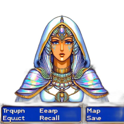 weapon, staff, crown, jewelry, pixel art, fantasy art, concept art, vaporwave transparent PNG cut-out