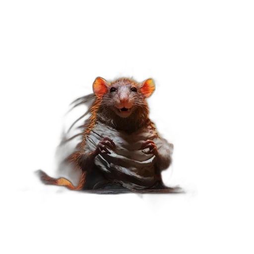 animal, creature, staff, hair, 3d render, photorealistic, concept art, oil painting transparent PNG cut-out