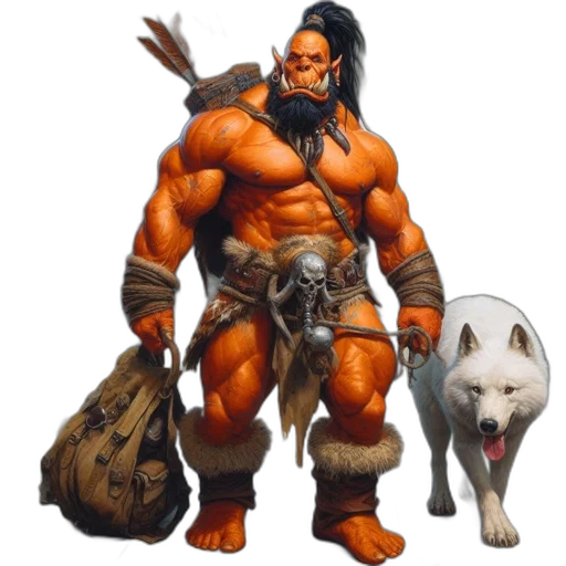 animal, creature, fantasy art, concept art, pixel art, comic book art, orc-like, figure transparent PNG cut-out