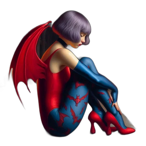 dragon, concept art, comic book art, fantasy art, pixel art, red, dark, woman transparent PNG cut-out