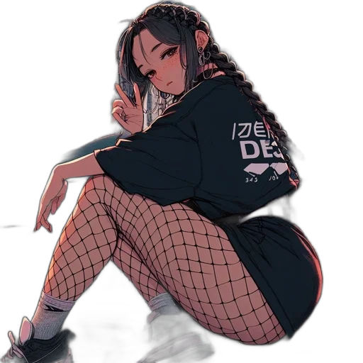 jacket, dress, weapon, cyberpunk, anime, pixel art, concept art, neon lights transparent PNG cut-out