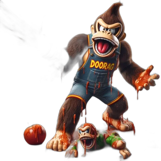 creature, concept art, 3d render, fantasy art, two, anthropomorphic, gorillas, one transparent PNG cut-out