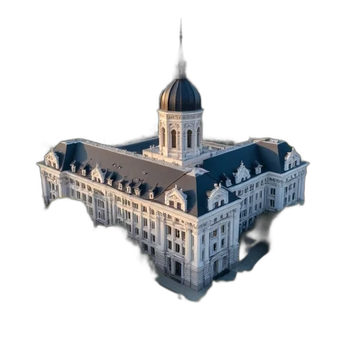 building, crown, furniture, 3d render, concept art, photorealistic, pixel art, aerial transparent PNG cut-out