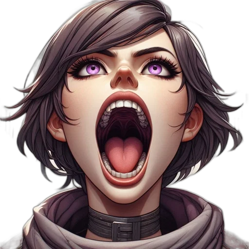 face, anime, concept art, comic book art, fantasy art, image, close-up, female transparent PNG cut-out