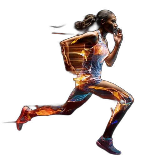 concept art, photorealistic, pixel art, 3d render, athlete, motion, clad, sports transparent PNG cut-out