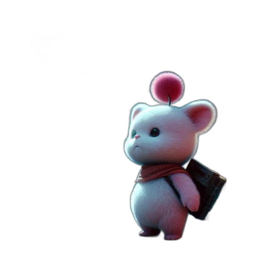 staff, animal, robot, creature, 3d render, concept art, photorealistic, pastel transparent PNG cut-out