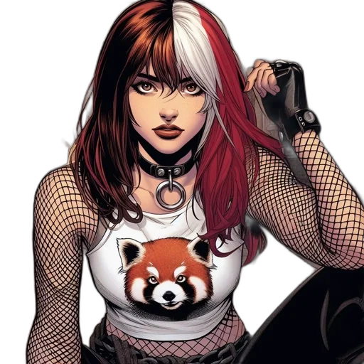 comic book art, concept art, cartoon, fantasy art, unconventional, woman, unusual, coloration transparent PNG cut-out