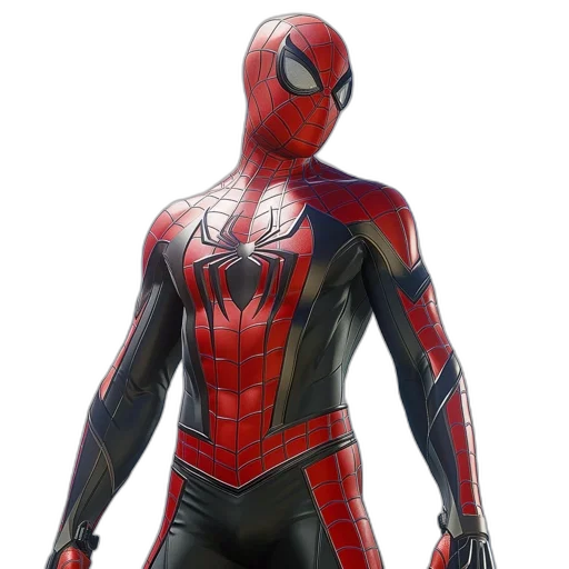 mask, concept art, 3d render, comic book art, photorealistic, red, spider-man, figure transparent PNG cut-out