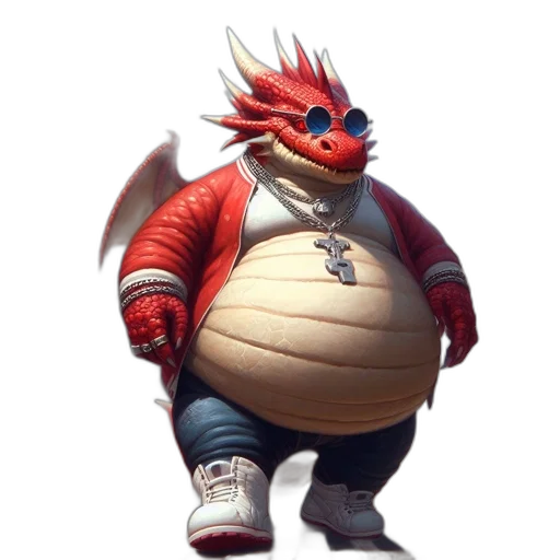 dragon, creature, jacket, animal, concept art, 3d render, fantasy art, pixel art transparent PNG cut-out