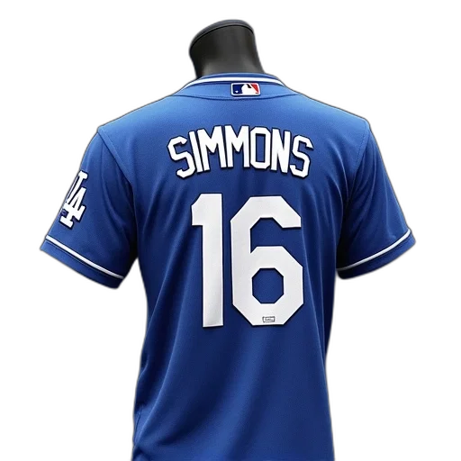 league, mitchell, simmons, los, dodgers, majestic, name, number transparent PNG cut-out