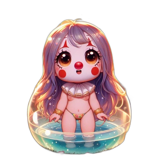 creature, vaporwave, anime, fantasy art, concept art, underwater, anime-styled, character transparent PNG cut-out